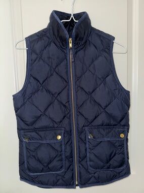 J. Crew Navy Quilted Puffer Vest